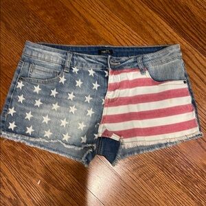 Rue 21 size 7/8 Denim American Flag Women Shorts